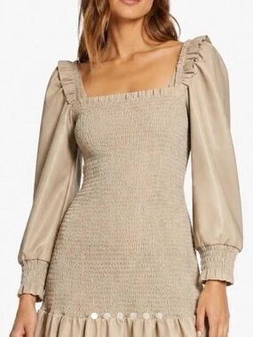 NWT 7 for Mankind Smocked Ruffle Mini Dress